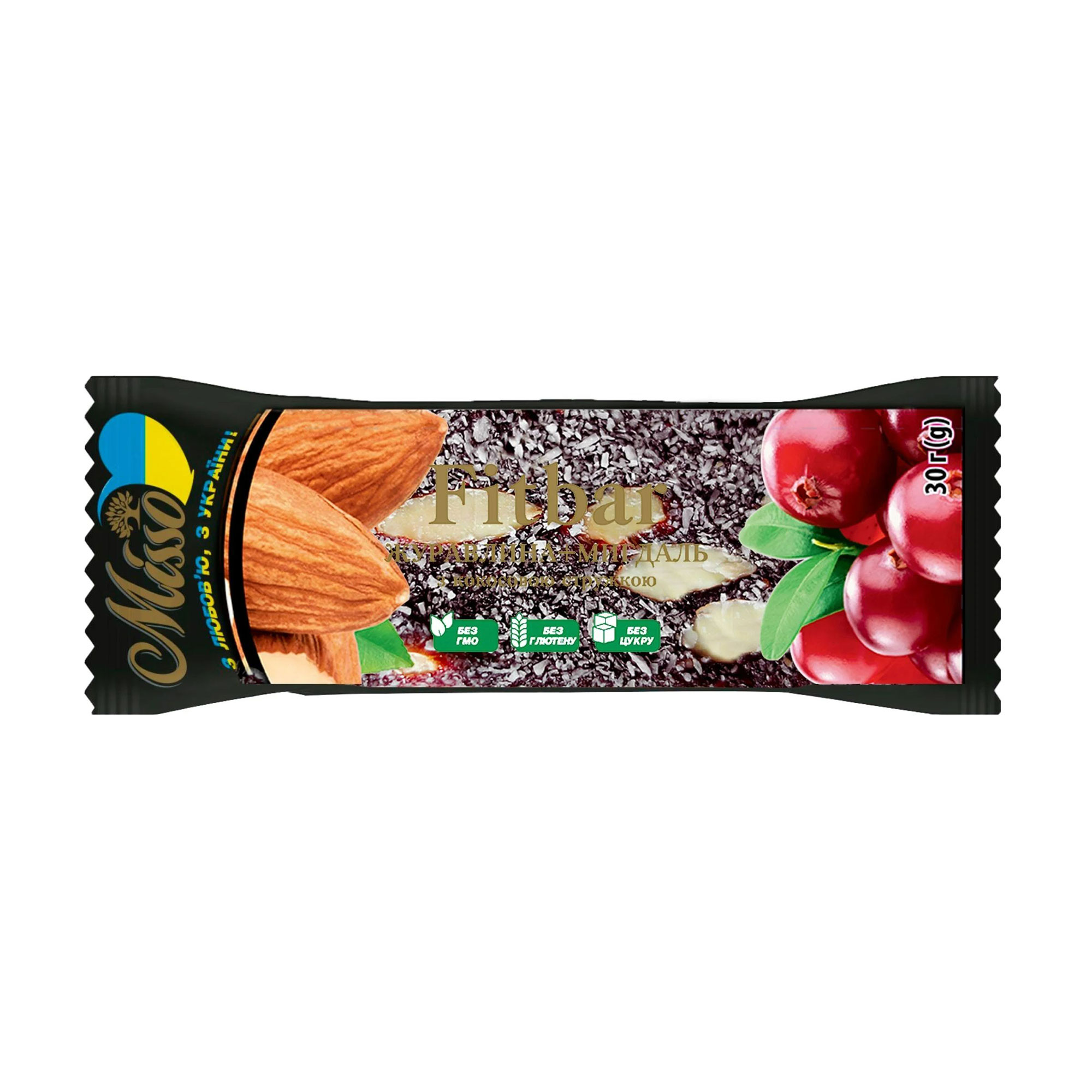 

Уцінка! Батончик із сухофруктів Fitbar Misso Журавлина + Мигдаль, 30 г