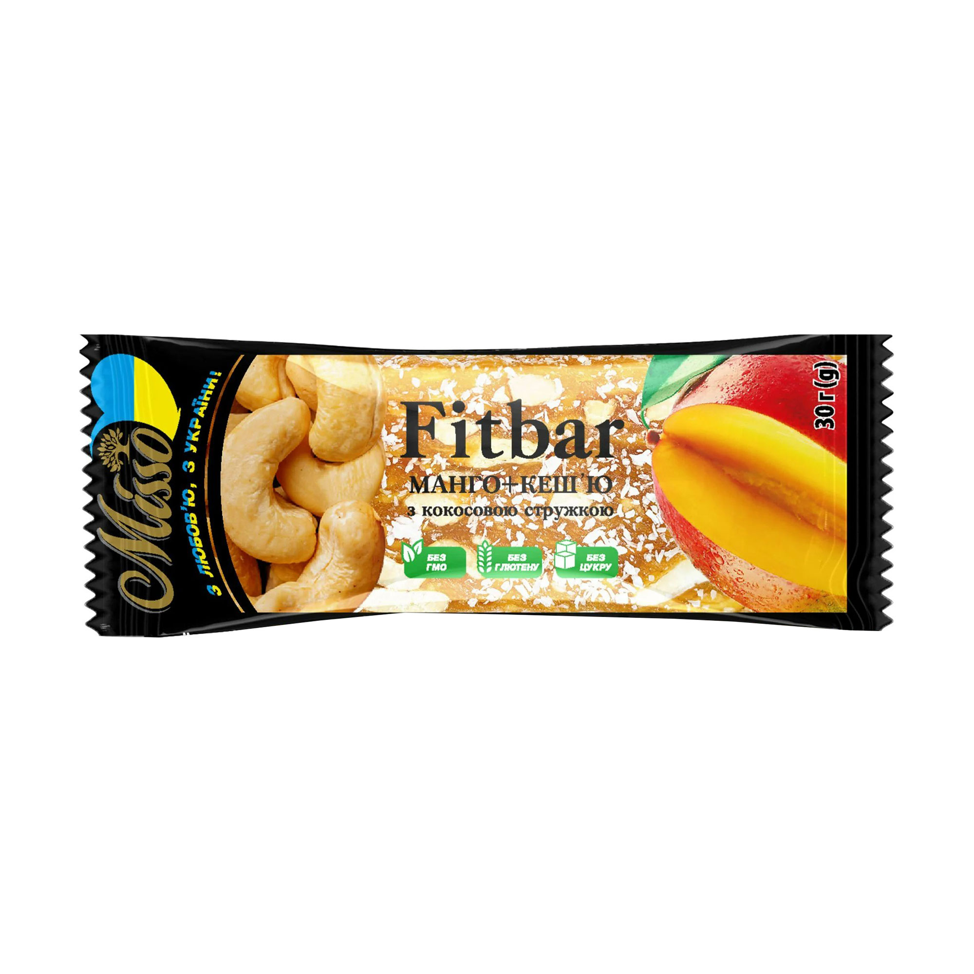 

Уцінка! Батончик із сухофруктів Fitbar Misso Манго + Кеш'ю, 30 г