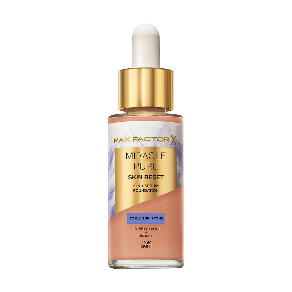 

Тональний крем-сироватка для обличчя Max Factor Miracle Pure Skin Reset 2 In 1 Serum Foundation 40-60 Light, 30 мл