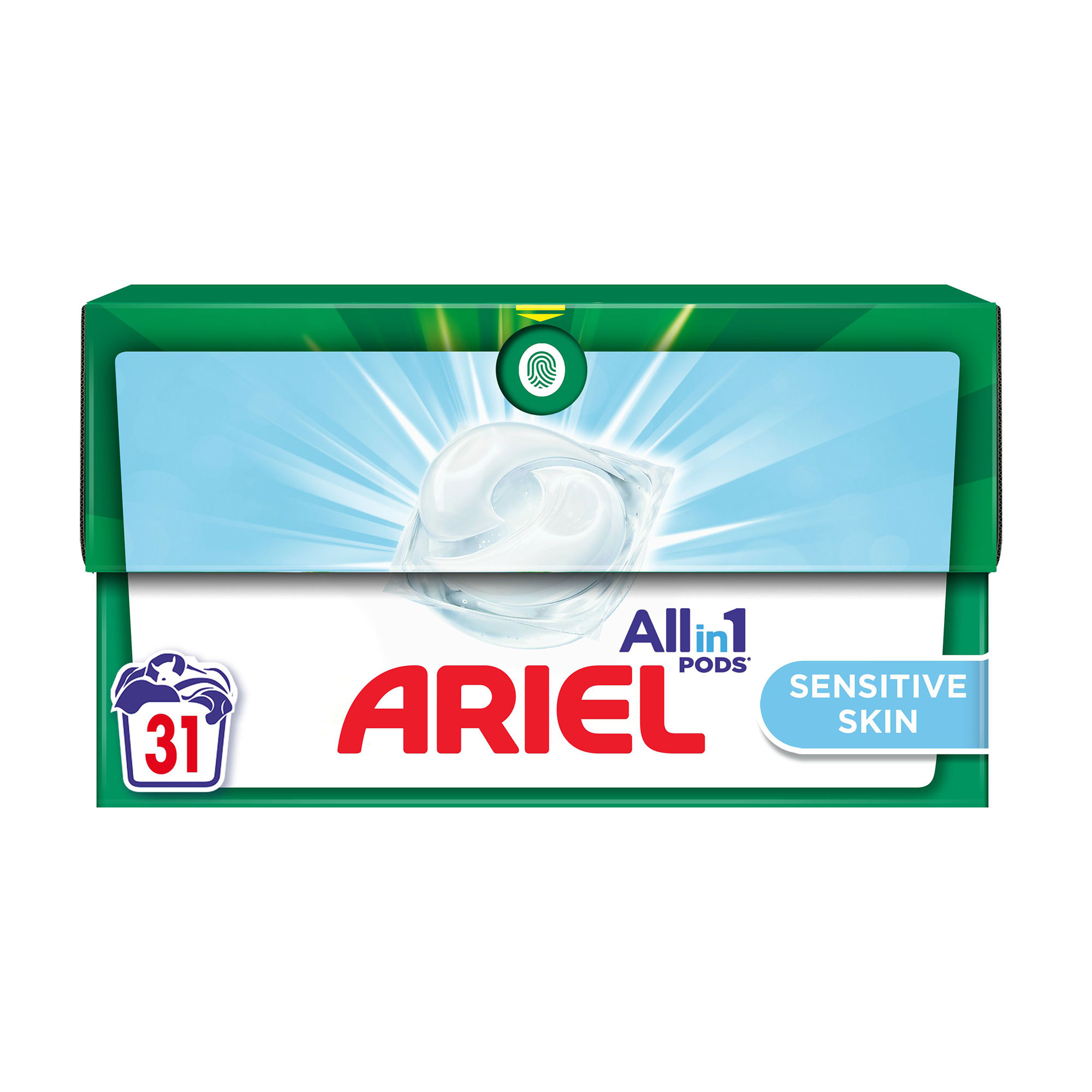 

Капсули для прання Ariel Pods All-in-1 Sensitive Skin, 31 цикл прання, 31 шт