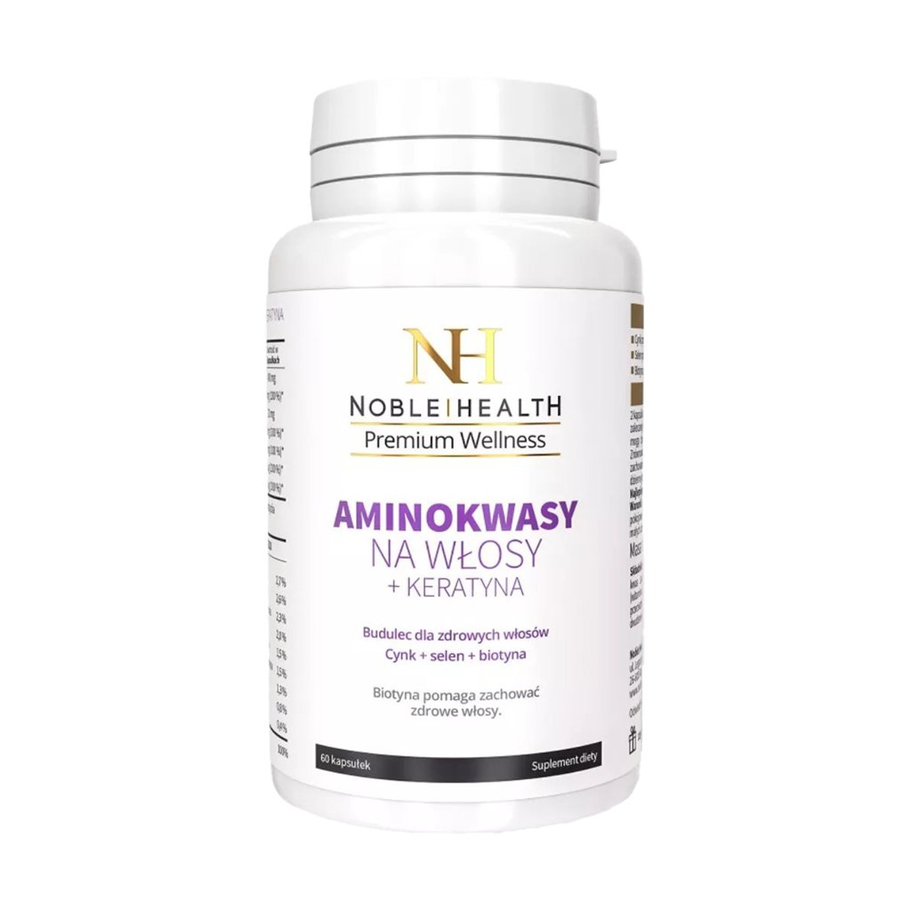 

Амінокислоти для волосся Noble Health Amino Acids For Hair + Keratin з кератином, 60 капсул