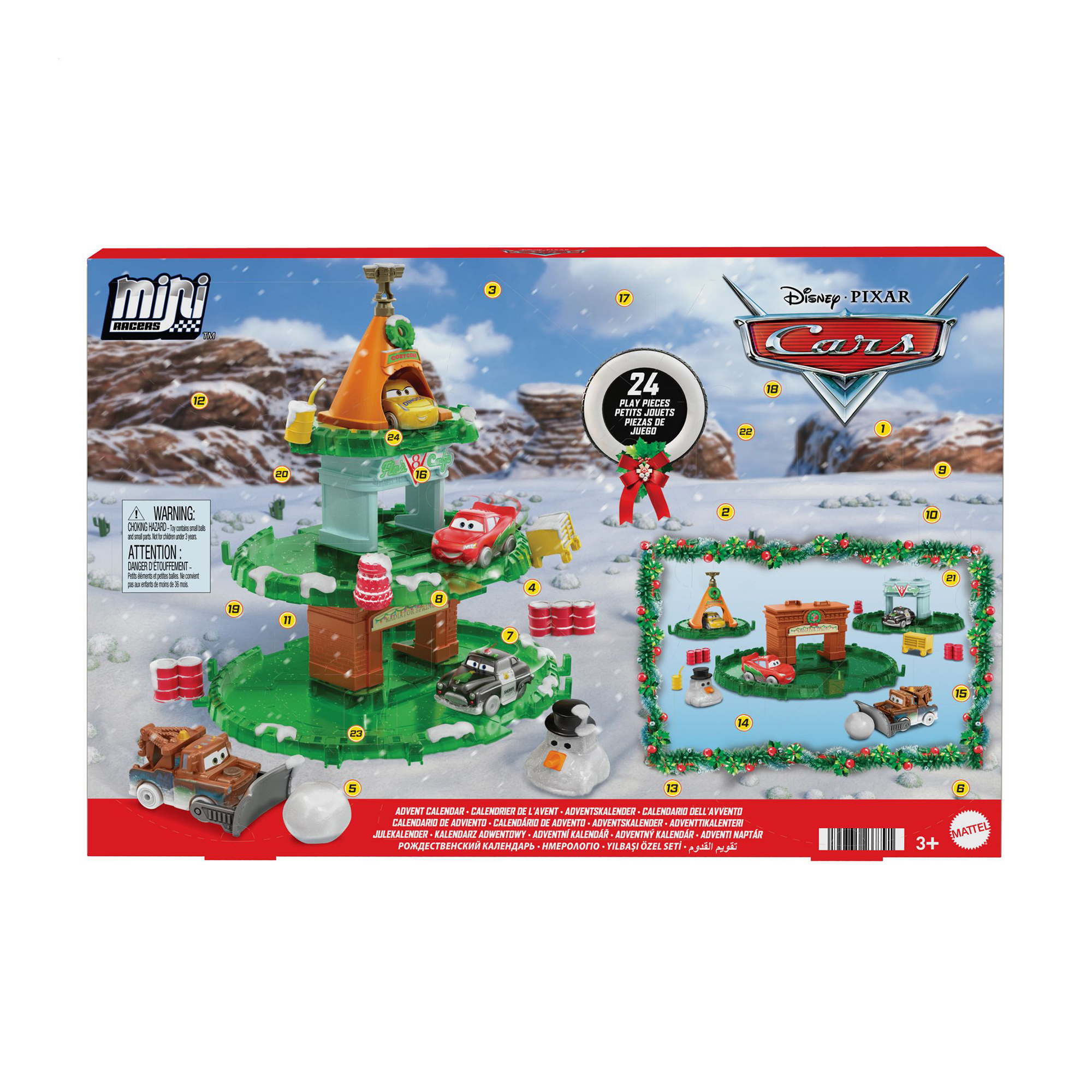 

Адвент-календар Disney Cars Тачки з мінігонщиками, 4*45*31 см, від 3 років, 24 відділення (HXT34)