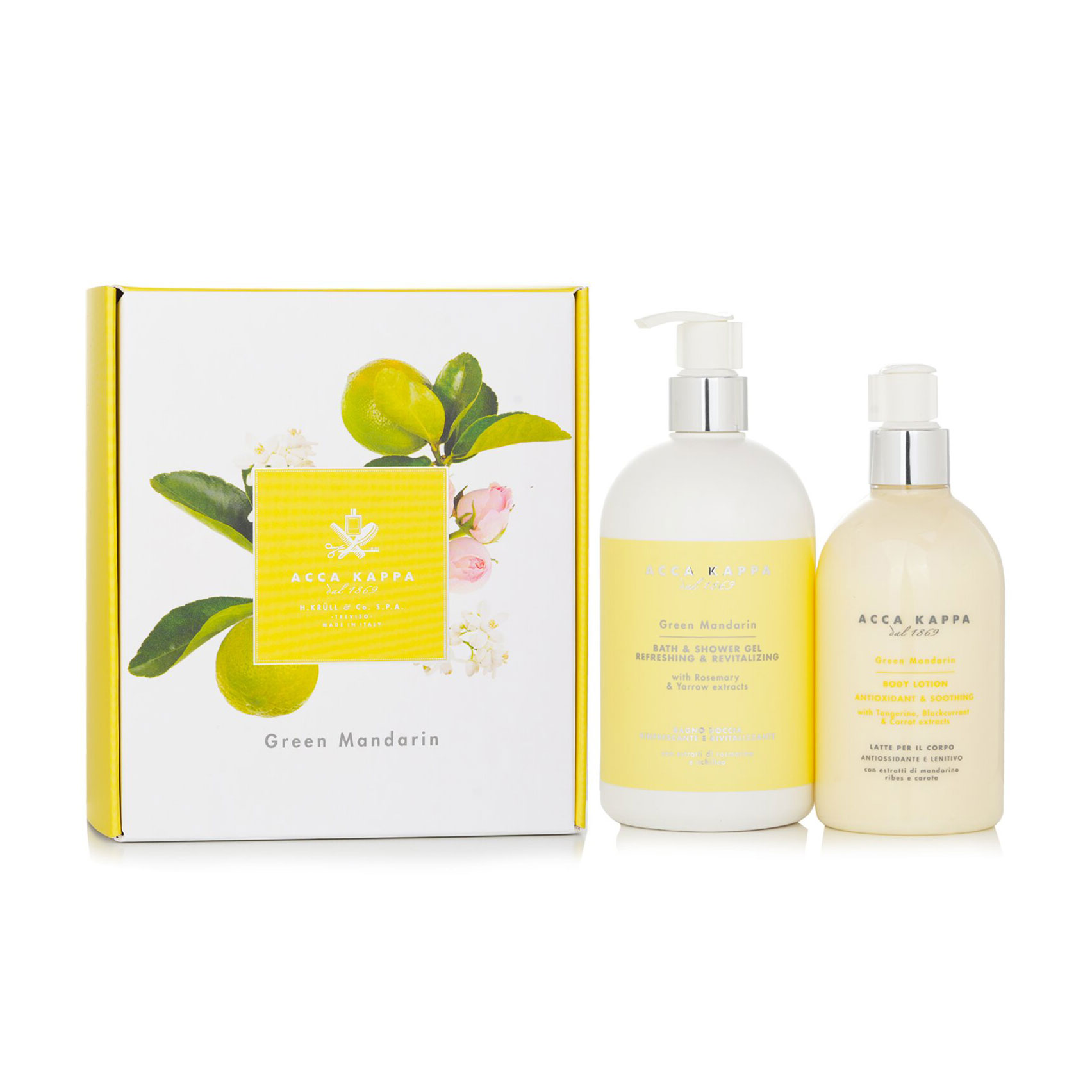 

Набір для тіла Acca Kappa Green Mandarin Gift Set (гель для душу, 500 мл + лосьйон для тіла, 300 мл)
