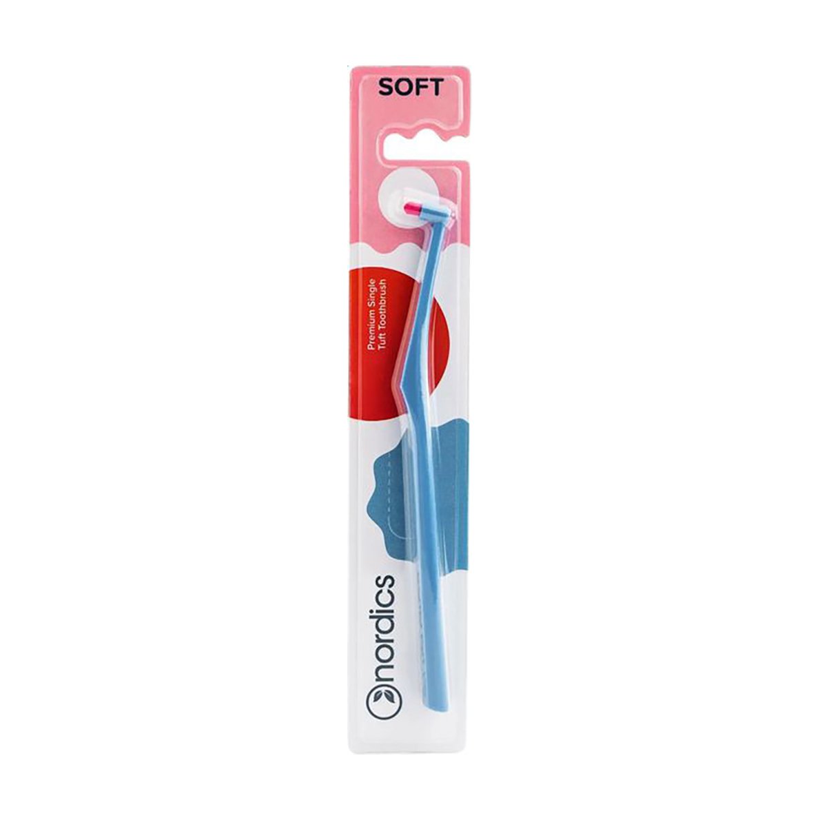 

Монопучкова зубна щітка Nordics Tuft Toothbrush М'яка, блакитна, 1 шт