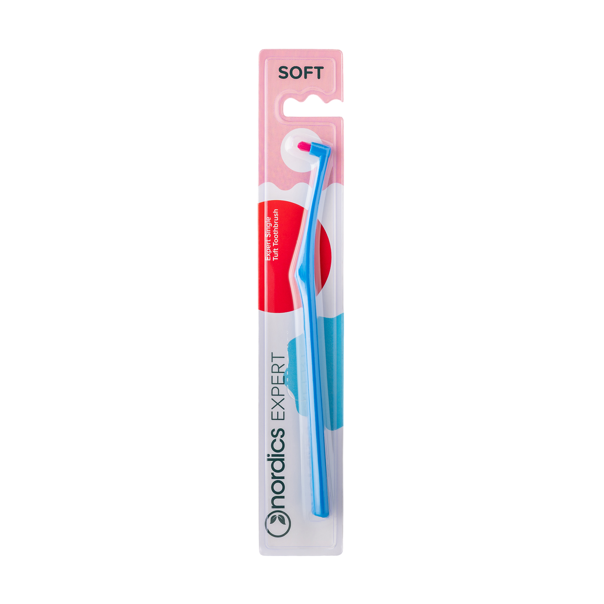 

Монопучкова зубна щітка Nordics Expert Single Tuft Toothbrush м'яка, блакитна, 1 шт