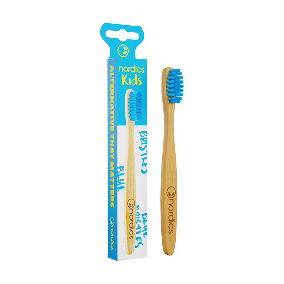 

Дитяча зубна щітка Nordics Kids М'яка, з бамбука Moso, блакитна, 1 шт
