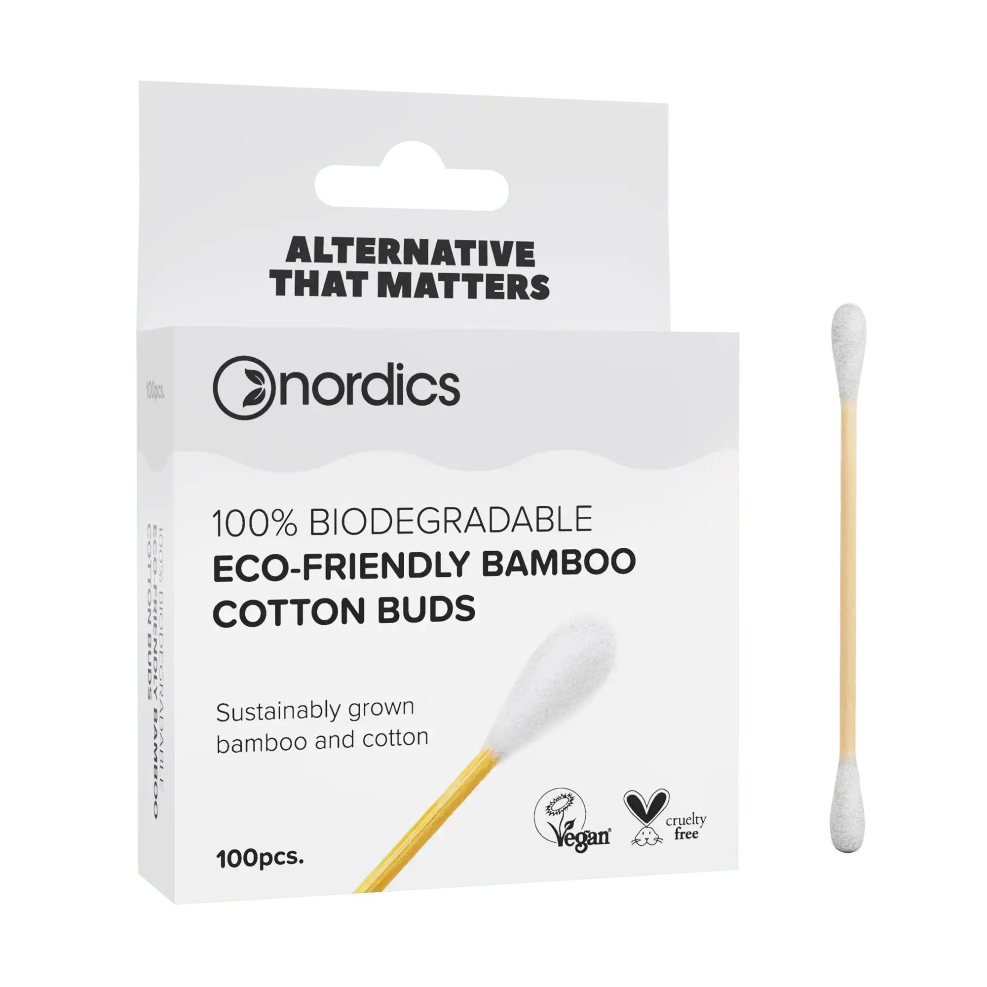 

Бамбукові ватні палички Nordics Bamboo Cotton Buds білі, 100 шт
