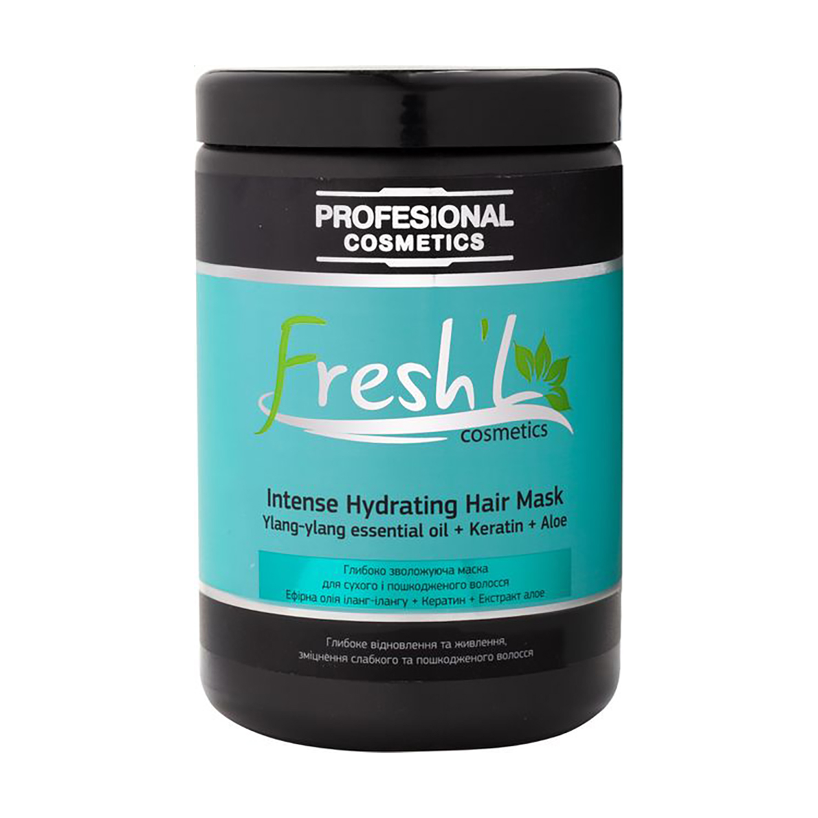 

Маска Fresh'L Intense Hydrating Hair Mask для сухого і пошкодженого волосся, з ефірною олією іланг-ілангу, кератином та екстрактом алое, 1 л