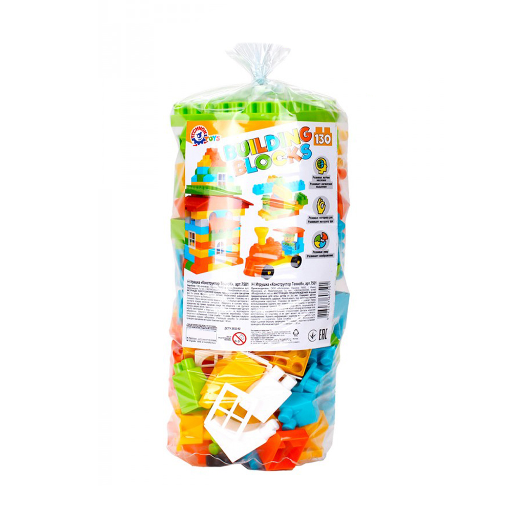 

Конструктор в кульку ТехноК 130 елементів, від 3 років, 16*37 см (7501)