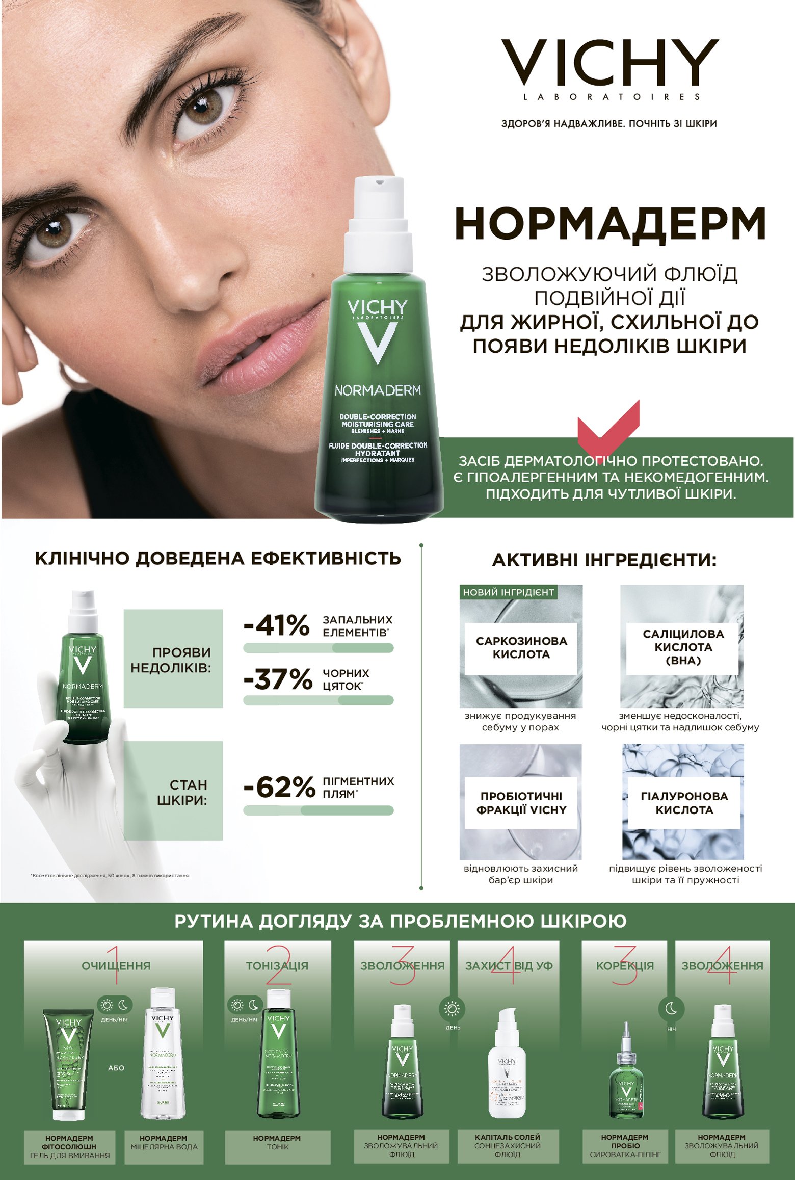 Флюид для лица Vichy Normaderm Phytosolution Double Correction Daily ...