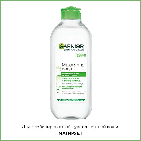 Мицеллярная вода для очищения лица, глаз и губ Garnier Skin Naturals ...